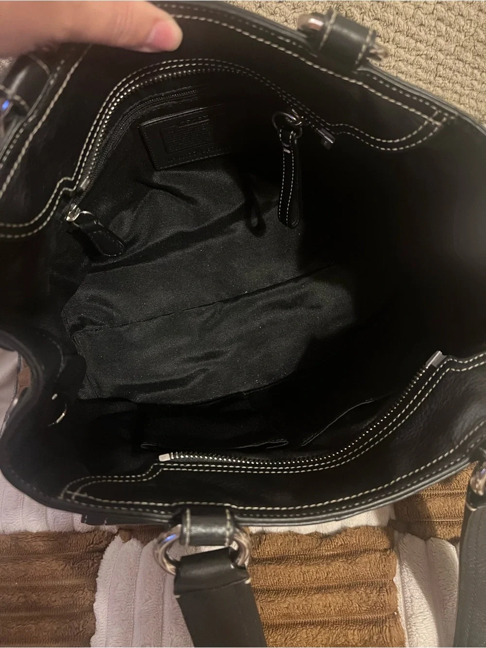 Coach Vintage Double Front Pocket Satchel in Black EUC!